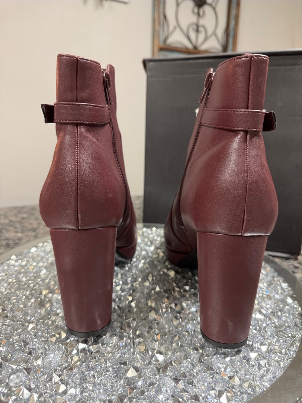 Naturalizer Braxton Burgundy Platform Ankle Boots NEW 11 - Picture 9 of 15